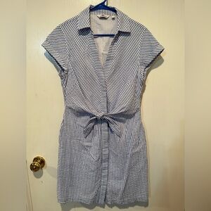 Vineyard Vines Blue and White Striped Midi Dress